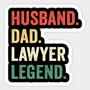 Husband Dad Lawyer Legend Vintage Funny Advocate Sticker